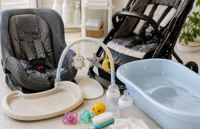 Limpieza de silla de auto y art&iacute;culos para beb&eacute;