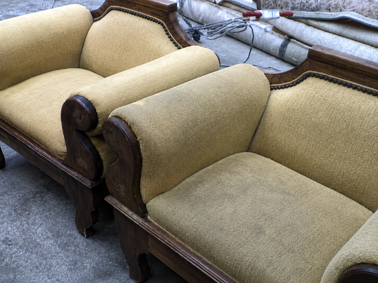 Limpieza de silla de madera y tela
